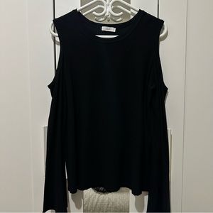 A.L.C. Camden Cold Shoulder Bell Sleeve Top in Black